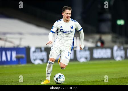 Kopenhagen, Dänemark. Februar 2021, 15th. Karlo Bartolec (17) vom FC Kopenhagen im Superliga-Spiel 3F zwischen dem FC Kopenhagen und SoenderjyskE in Parken, Kopenhagen. (Foto Kredit: Gonzales Foto/Alamy Live News Stockfoto