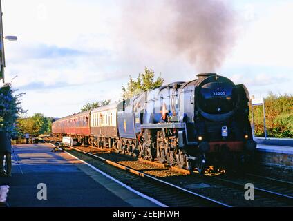 Merchant Navy Class No 35005 Canadian Pacific in Langwathby, Cumbria, zur Carlsile Railway, England Stockfoto