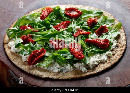 Vollkornmehl Pizza Stockfoto