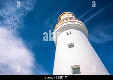 Ein Blick auf den Cape Otway Leuchtturm auf einem Sonniger Tag Stockfoto