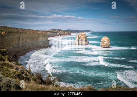 Die „Twelve Apostles“ an der Great Ocean Road in Australien Stockfoto