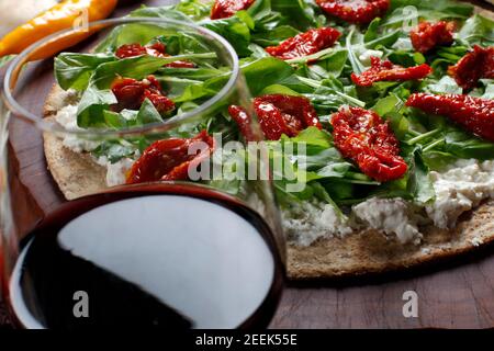 Vollkornmehl Pizza Stockfoto