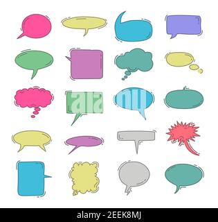 Nette Sprechblase Doodle Set Stock Vektor