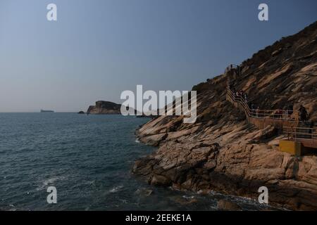 Panoramablick auf die Insel Po Toi, Hongkong Stockfoto