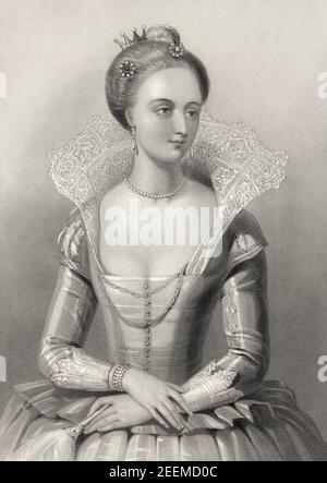 Anne von Dänemark, 1574-1619, Königin von Schottland, England und Irland durch Heirat mit König James VI und I.. Stockfoto