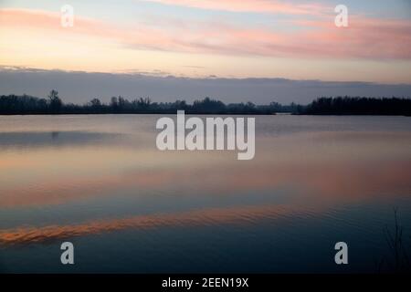 Am frühen Morgen im Nationalpark Biesbosch, Nordbrabant, Niederlande Stockfoto