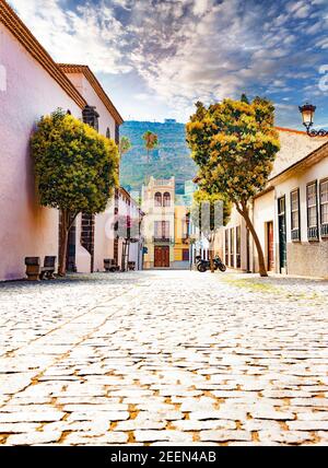 Kanarische Inseln.Teneriffa,La laguna Village.Reisen und Tourismus in Kanaren. Wahrzeichen und Urlaub an spanischen Stränden. Stockfoto