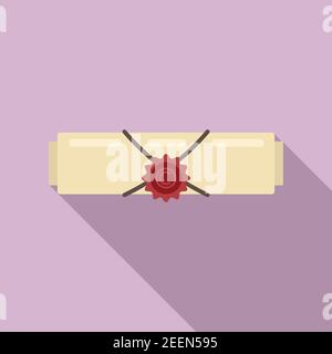 Notar Zertifikat Symbol, flache Stil Stock Vektor