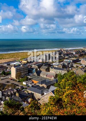 Blick von Dinas Oleu nach Barmouth in Gwynedd North West Wales UK in der Nähe des beliebten Panorama Walk. Stockfoto