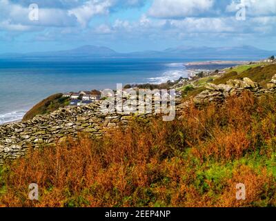 Blick von Dinas Oleu nach Barmouth in Gwynedd North West Wales UK in der Nähe des beliebten Panorama Walk. Stockfoto