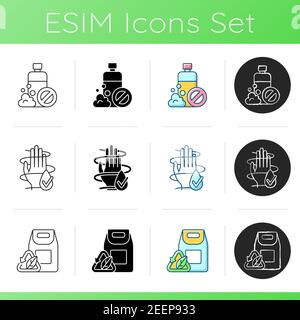 Naturkosmetik Icons Set Stock Vektor