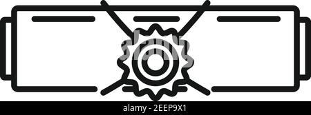 Notarzertifikat Symbol, Gliederungsstil Stock Vektor