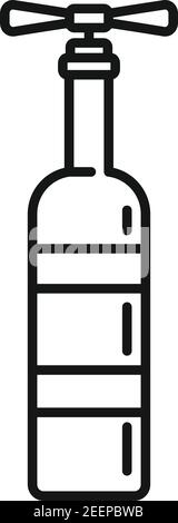 Korkenzieher Flasche Symbol, Umriss Stil Stock Vektor