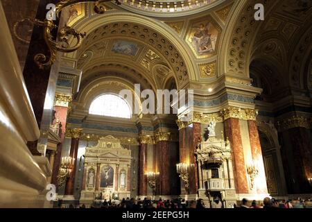 Innenansicht der St.-Istvans-Basilika, Budapest, Ungarn. Stockfoto