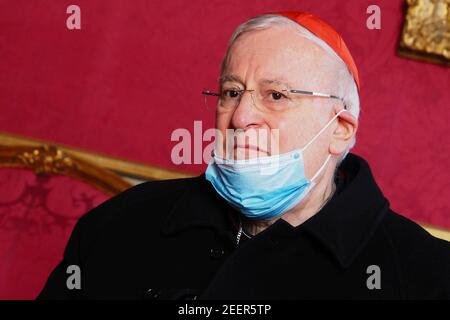 Italien, Toskana, Arezzo, 15. Februar 2021 : Kardinal Gualtiero Bassetti, Präsident der Italienischen Bischofskonferenz (CEI) Foto © Daiano Stockfoto