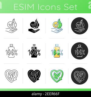 Naturkosmetik Icons Set Stock Vektor