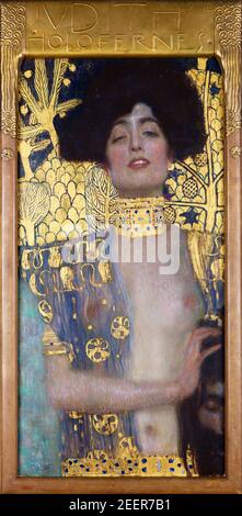 Gustav Klimt. Gemälde mit dem Titel 'Judith und der Kopf des Holofernes (Judith I)' von Gustav Klimt (1862-1918), Öl und Gold auf Leinwand, 1901 Stockfoto