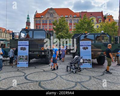 Breslau August 15 2018 Polnisches Truppenfest auf dem Marktplatz Stockfoto