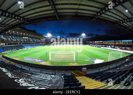 High Wycombe, Großbritannien. Februar 2021, 16th. Eine allgemeine Ansicht von Adams Park Heimat von Wycombe Wanders FC in High Wycombe, Großbritannien am 2/16/2021. (Foto: Phil Westlake/News Images/Sipa USA) Quelle: SIPA USA/Alamy Live News Stockfoto