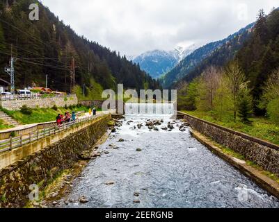 Luftaufnahme der schönen Naturlandschaft Uzungol in der Stadt Trabzon Türkei Stockfoto