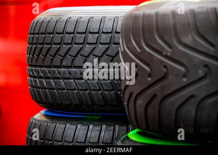 Pirelli voll nasse Reifen während der Formel 1 Aramco Magyar Nagydij 2020, großer Preis von Ungarn vom 17. Bis 19. Juli 2020 auf dem Hungaroring, in Budapest, Ungarn - Foto Florent Gooden / DPPI Stockfoto