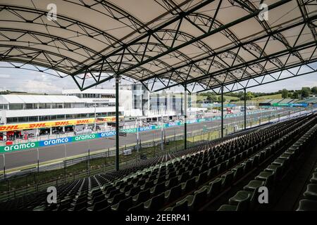 Leere Tribünen, Gradins, während der Formel 1 Aramco Magyar Nagydij 2020, großer Preis von Ungarn vom 17. Bis 19. Juli 2020 auf dem Hungaroring, in Budapest, Ungarn - Foto Antonin Vincent / DPPI Stockfoto