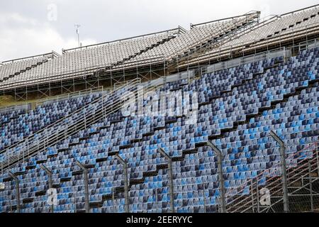 Leere Tribünen, Gradins, während der Formel 1 Aramco Magyar Nagydij 2020, großer Preis von Ungarn vom 17. Bis 19. Juli 2020 auf dem Hungaroring, in Budapest, Ungarn - Foto DPPI Stockfoto