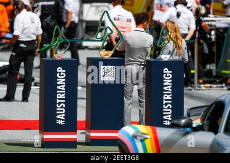 Trophäen während der Formel 1 Pirelli Grosser Preis der Steiermark 2020, Steirischer Grand Prix vom 10. Bis 12. Juli 2020 auf dem Red Bull Ring, in Spielberg, Österreich - Foto Florent Gooden / DPPI Stockfoto