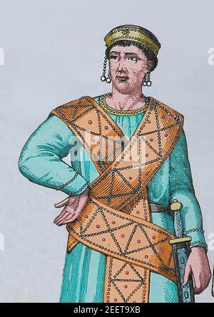 Justinian I. (482-565). Östlicher römischer Kaiser von 527-565. Stockfoto