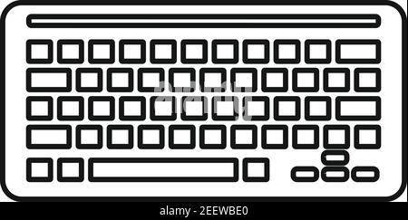 Tastatur-Symbol am Arbeitsplatz, Umrissstil Stock Vektor