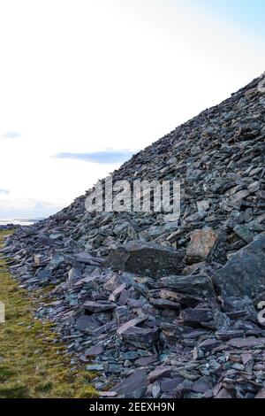 Abendhimmel vom Quarrymen Pfad moel tryfan Slate Quarry Rhosgadfan, Gwynedd, snowdonia, Nordwesten wales, Großbritannien Stockfoto