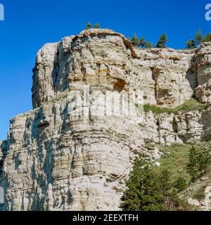 Hohe Klippen der Kreidewände im custer National Forest in der Nähe von ekalaka, montana Stockfoto