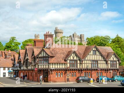 Stadtzentrum von Arundel in West Sussex, Südostengland. Stockfoto