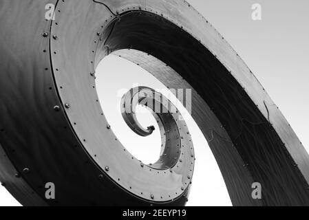 Abstract der Skulptur bei Ballard Locks in Seattle, WA. Stockfoto