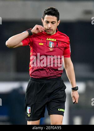 Verona, Italien. Februar 2021, 15th. Schiedsrichter Luca Massimi während Hellas Verona vs Parma Calcio, italienische Fußballserie EIN Spiel in Verona, Italien, Februar 15 2021 Kredit: Unabhängige Fotoagentur/Alamy Live Nachrichten Stockfoto