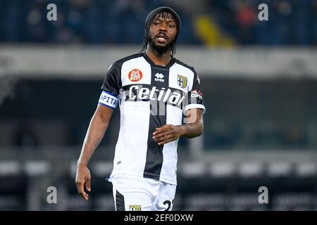 Kouassi Gervinho (Parma) während Hellas Verona vs Parma Calcio, Italienische Fußballserie A Spiel in Verona, Italien. , . Februar 15 2021 (Foto: IPA/Sipa USA) Quelle: SIPA USA/Alamy Live News Stockfoto