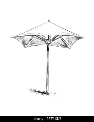 Sonnenschirm. Umbrella Hand gezeichnet Skizze Vektor Illustration. Stock Vektor