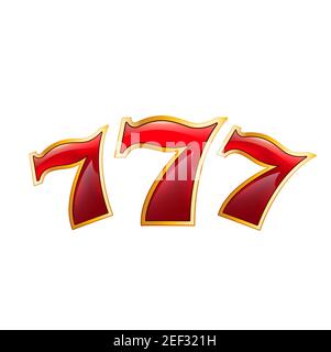 Casino Poker Jackpot Glück 7 sieben Zahlen Symbol. Vektor isolierte Symbol des Glücks Zahlen für Casino Online-Poker-Spiel, Glücksspiel-Spielautomaten oder Rad o Stock Vektor