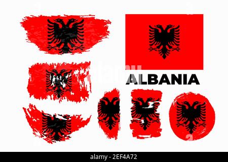 Flagge Albaniens Seitensymbol für Ihr Website-Design Albanien Stock Vektor