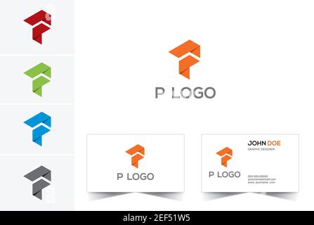 p log und -Symbol Stock Vektor