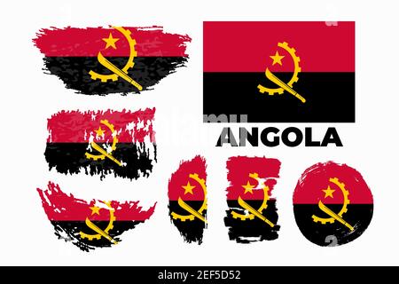 Eine Illustration der Flagge von Angola Seite Symbol Vektor Abbildung Stock Vektor