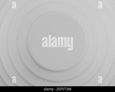 Weiße Kreise Hintergrund. Abstraktes Muster für Webseite, Vorlage, Hintergrund oder Broschürencover. 3D Rendern. Stockfoto