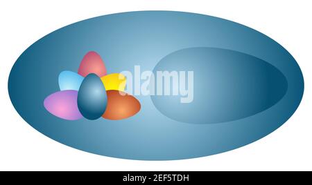 Ostereier. Hintergrund für Kartendesign. Speicherplatz kopieren. Isolierte Vektordarstellung auf weißem Hintergrund Stock Vektor