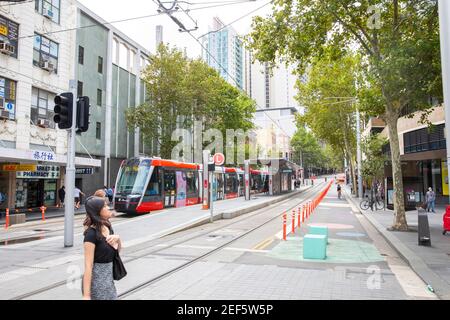 Sydney CBD Stadtbahn auf George Street, Sydney, NSW, Australien Stockfoto