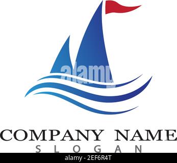Kreuzfahrtschiff Logo Vorlage vektor Icon Design Stock Vektor