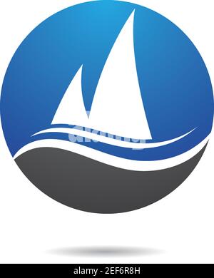 Kreuzfahrtschiff Logo Vorlage vektor Icon Design Stock Vektor