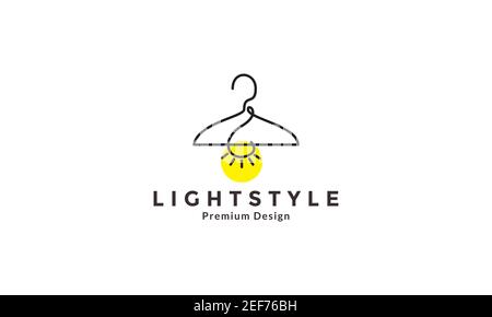 Hanger Linie mit Lampe Logo Design Vektor Symbol Symbol Illustration Stock Vektor