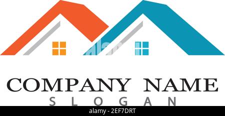 Immobilien, Immobilien und Bau Logo Design für Business Corporate unterzeichnen. Vektor Logo Stock Vektor