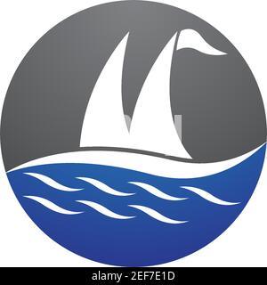 Kreuzfahrtschiff Logo Vorlage vektor Icon Design Stock Vektor