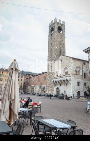 Palazzo del Broletto Palast auf der Piazza Duomo in Brescia Stockfoto